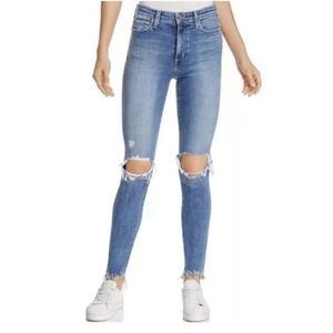 Joe's Jeans "The Charlie High Rise Skinny" Raw Chewed Hem Jeans Size 25